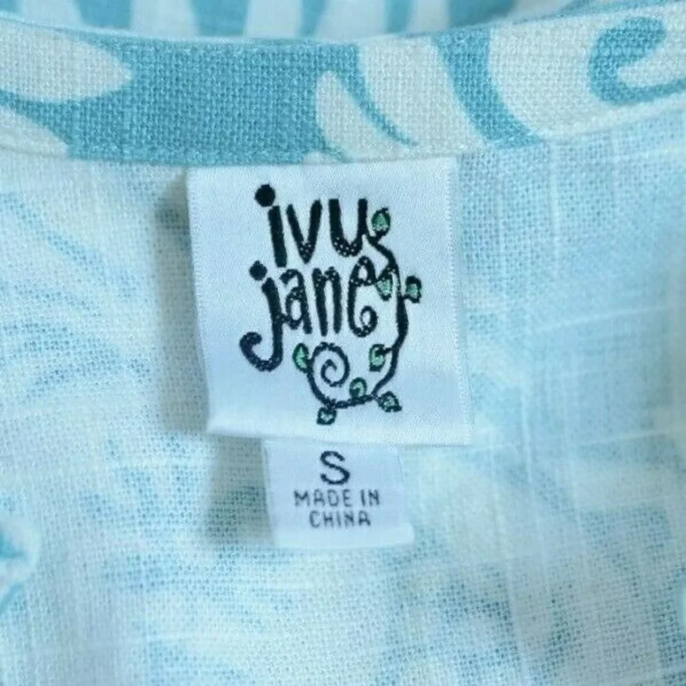 Ivy Jane Blue Green Sleeveless Embroidered Dress